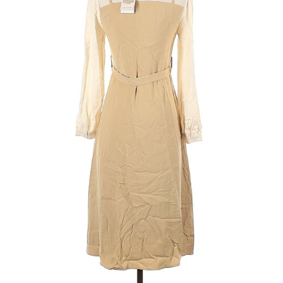 Ivory Tan Casual Dress M - Picture 4 of 5